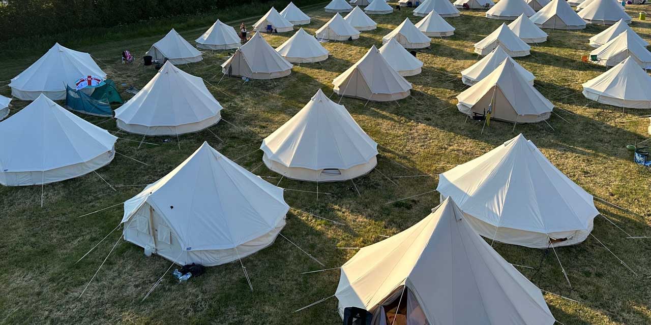 Glastonbury pre erected tents best sale